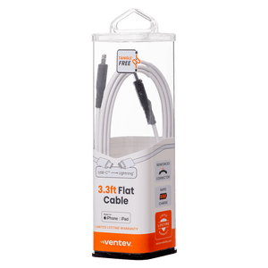 Ventev ChargeSync Flat USB C to Apple Lightning Cable 3ft by Ventev