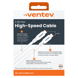 Ventev Chargesync Flat USB C to USB C 3.3ft - Boxed by Ventev