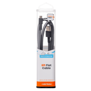 Ventev Chargesync Flat USB A to Micro Cable 6ft by Ventev