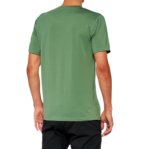 100% Mission Athletic T-Shirt - Olive - Large 20014-00017