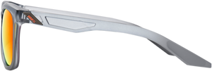 100% Hudson Sunglasses - Crystal Gray - Red Mirror 61028-255-43