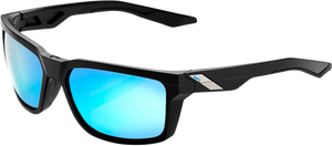 100% Daze Sunglasses - Matte Black - Blue Mirror 61030-019-75