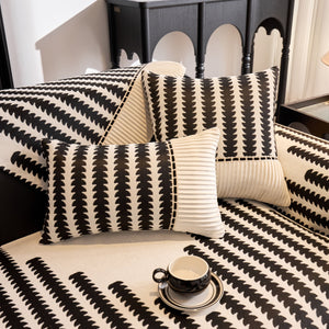 Vertical Stripes Sectional Sofa Cover Slipcover - Non-Slip, Fits L-Shape Couches