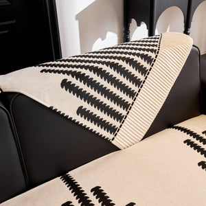 Vertical Stripes Sectional Sofa Cover Slipcover - Non-Slip, Fits L-Shape Couches