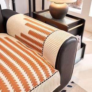 Vertical Stripes Sectional Sofa Cover Slipcover - Non-Slip, Fits L-Shape Couches