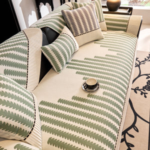 Vertical Stripes Sectional Sofa Cover Slipcover - Non-Slip, Fits L-Shape Couches