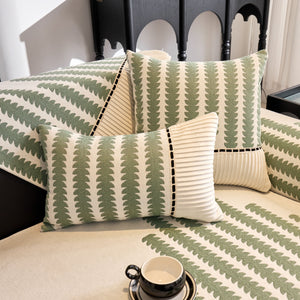 Vertical Stripes Sectional Sofa Cover Slipcover - Non-Slip, Fits L-Shape Couches