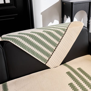 Vertical Stripes Sectional Sofa Cover Slipcover - Non-Slip, Fits L-Shape Couches