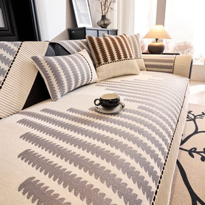 Vertical Stripes Sectional Sofa Cover Slipcover - Non-Slip, Fits L-Shape Couches