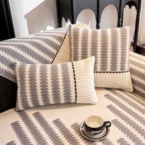 Vertical Stripes Sectional Sofa Cover Slipcover - Non-Slip, Fits L-Shape Couches