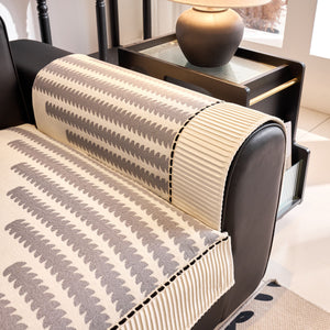 Vertical Stripes Sectional Sofa Cover Slipcover - Non-Slip, Fits L-Shape Couches