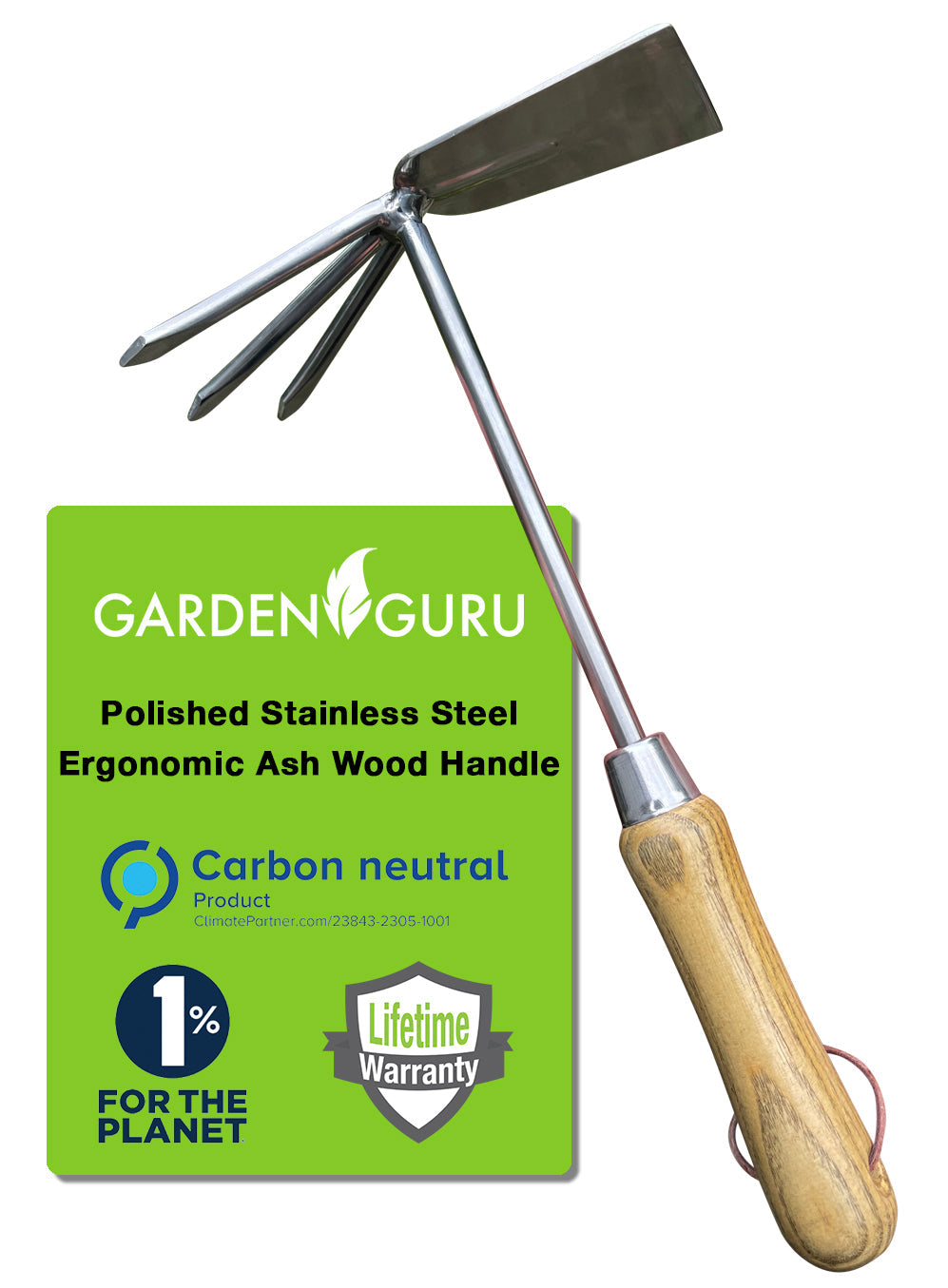 Cultivator Hoe (classic wood handle) by Garden Guru