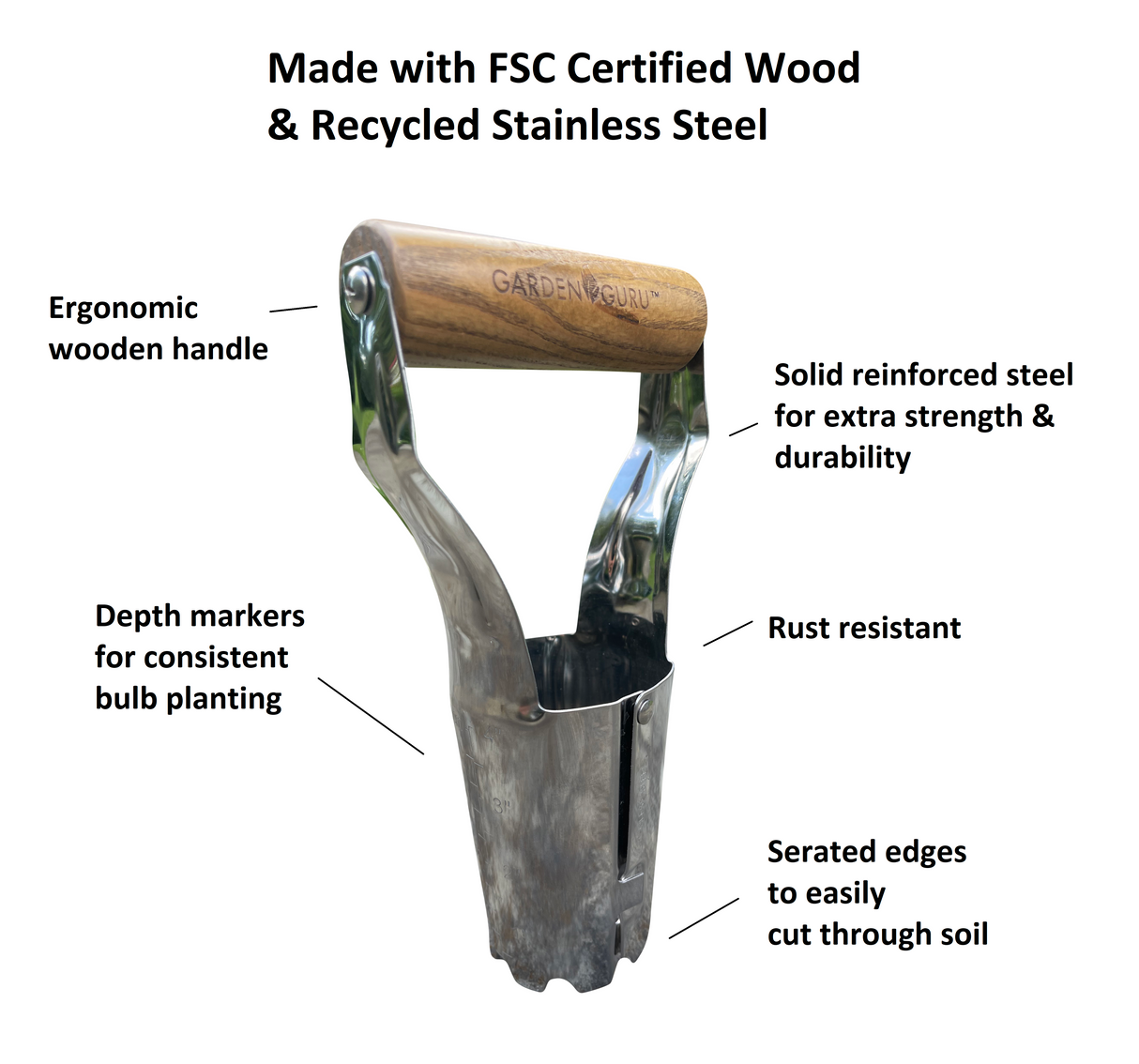 Stainless Steel Bulb Planter by Garden Guru