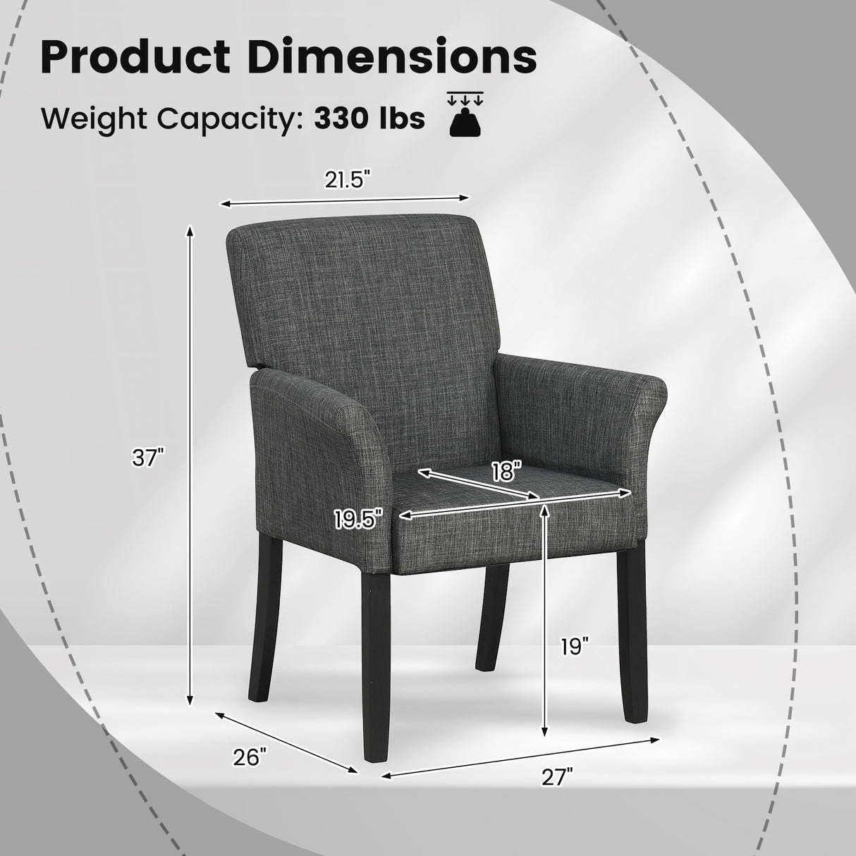 Executive Guest Chair Reception Waiting Room Arm Chair-Gray