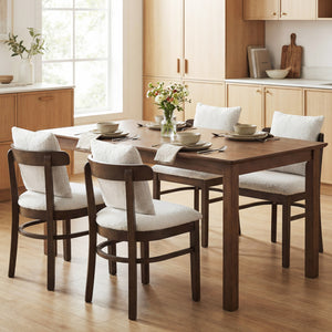 Fabric Upholstered Wood Dining Chairs Set of 2 with Removable Pillow-Gray
