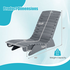 Fade-Resistant Outdoor Lounger with Contoured Shape for Deck Poolside-Dark Gray