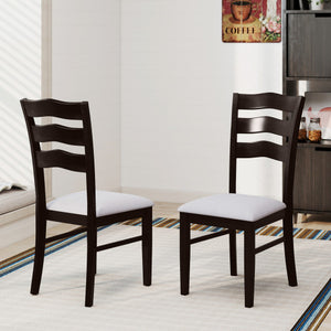 Farmhouse Dining Chairs Set of 2 Modern Kitchen Chairs with Elegant Hollowed backrest-Gray