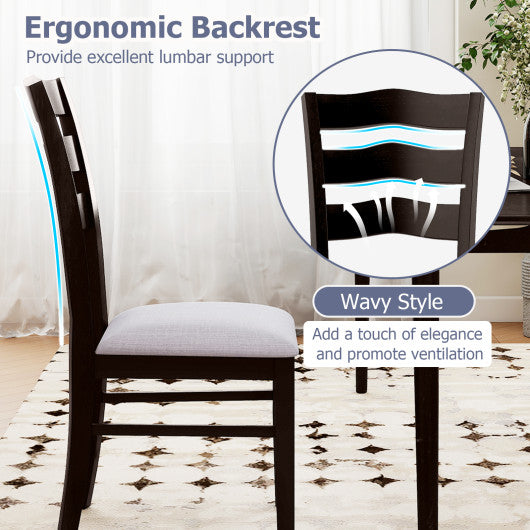 Dining Chairs Set of 2 Kitchen Side Chairs with Rubber Wood Legs-Walnut