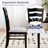 Dining Chairs Set of 2 Kitchen Side Chairs with Rubber Wood Legs-Walnut