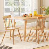 Farmhouse Kitchen Chair Set of 2 with Rubber Wood Frame-Natural