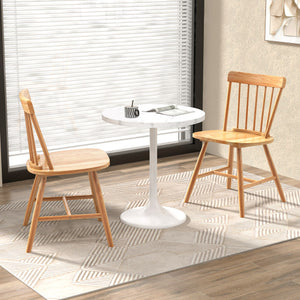 Farmhouse Kitchen Chair Set of 2 with Rubber Wood Frame-Natural