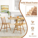 Farmhouse Kitchen Chair Set of 2 with Rubber Wood Frame-Natural