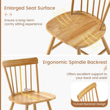 Farmhouse Kitchen Chair Set of 2 with Rubber Wood Frame-Natural