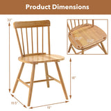 Farmhouse Kitchen Chair Set of 2 with Rubber Wood Frame-Natural