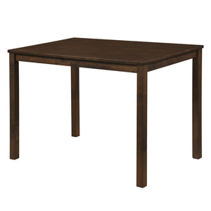 Farmhouse Kitchen Table for 4 with Solid Rubber Wood Frame for Dining Room-Brown