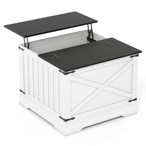 Farmhouse Lift Top Coffee Table with Hidden Storage Compartment-Black