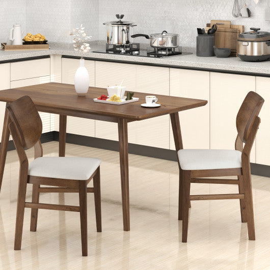 Farmhouse Upholstered Kitchen Chairs Set of 2 with Rubber Wood Frame-Walnut