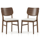 Farmhouse Upholstered Kitchen Chairs Set of 2 with Rubber Wood Frame-Walnut