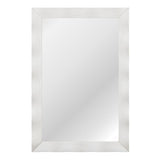 41.5 x 28 inches Farmhouse Wall Mirror with Solid Wood Frame-White