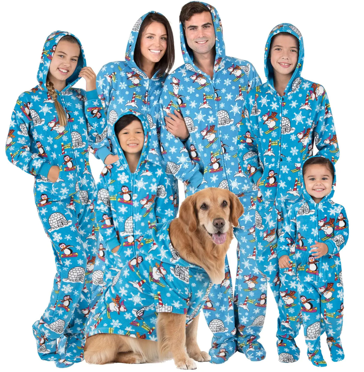 Footed Pajamas - Family Matching Polar Hoodie One Pieces for Boys Girls Men Women and Pets - Infant - Large (Fits 6-12mos.)