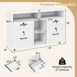 File Cabinet with Lock Mobile Lateral Filing Storage Organizer Modern Rolling Printer Stand-White