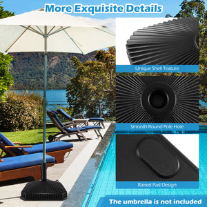 Fillable Umbrella Base with Shell Texture and 3 Coupler Sizes-Black