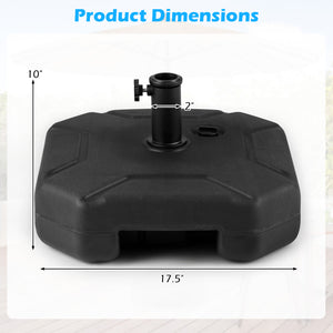 17 Inch 88 LBS Heavy-Duty Fillable Umbrella Base with Handle