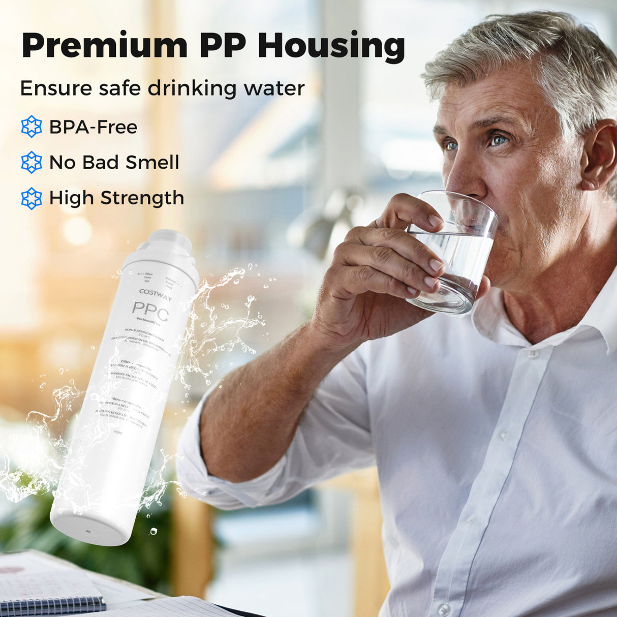 PPC Filter Replacement for Countertop Reverse Osmosis System Twist-in Install