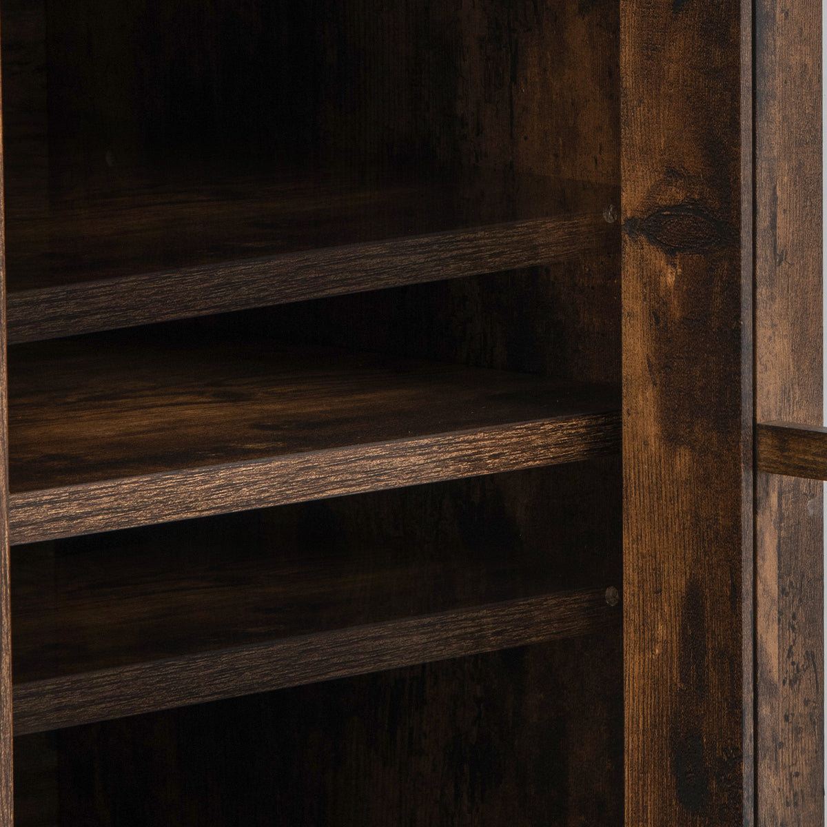 Fireplace TV Stand for TVs Up to 65 Inch with Side Cabinets and Remote Control-Brown