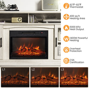 Fireplace TV Stand for TVs Up to 65 Inch with Side Cabinets and Remote Control-Black