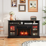 Fireplace TV Stand with Remote Controls and Thermostat for TVs Up to 50 Inch-Black