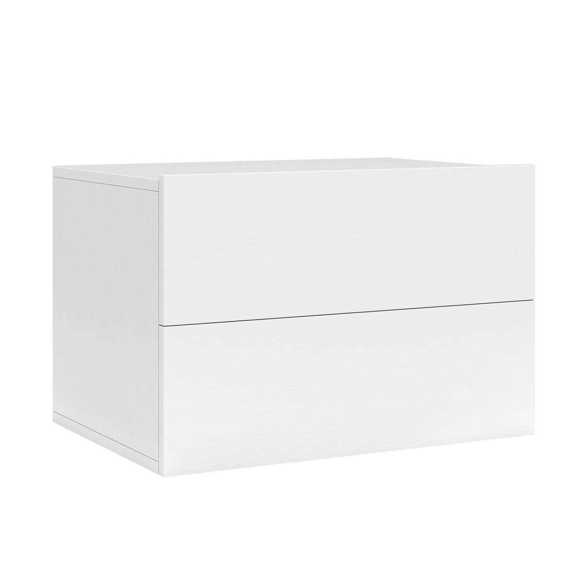 Floating Nightstand with 2 Storage Drawers Wall Mounted for Bedroom-White
