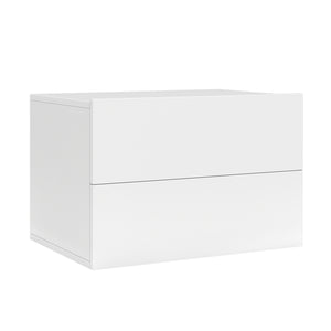 Floating Nightstand with 2 Storage Drawers Wall Mounted for Bedroom-White