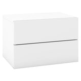 Floating Nightstand with Drawers and Storage Shelf-White