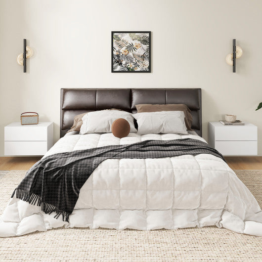 Floating Nightstand with Drawers and Storage Shelf-White