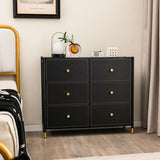 Floor Dresser Storage Organizer with 5/6/8 Drawers with Fabric Bins and Metal Frame-6-Drawer