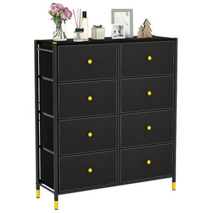 Floor Dresser Storage Organizer with 5/6/8 Drawers with Fabric Bins and Metal Frame-8-Drawer