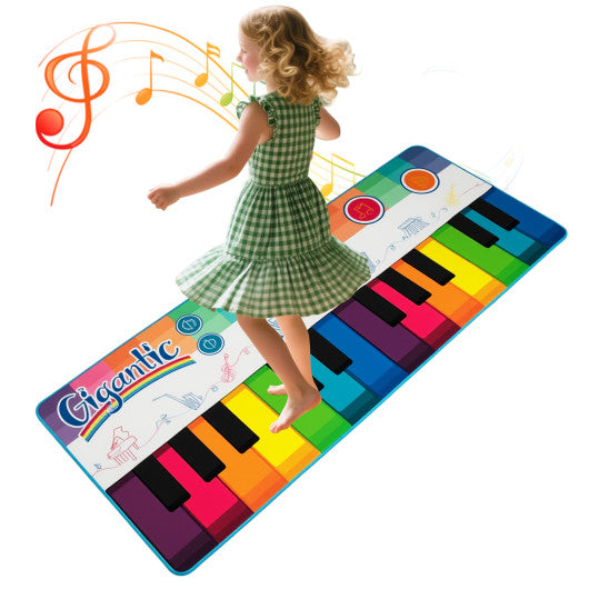 Floor Piano Dance Mat for Kids Musical Playmat with 8 Instrument Sounds