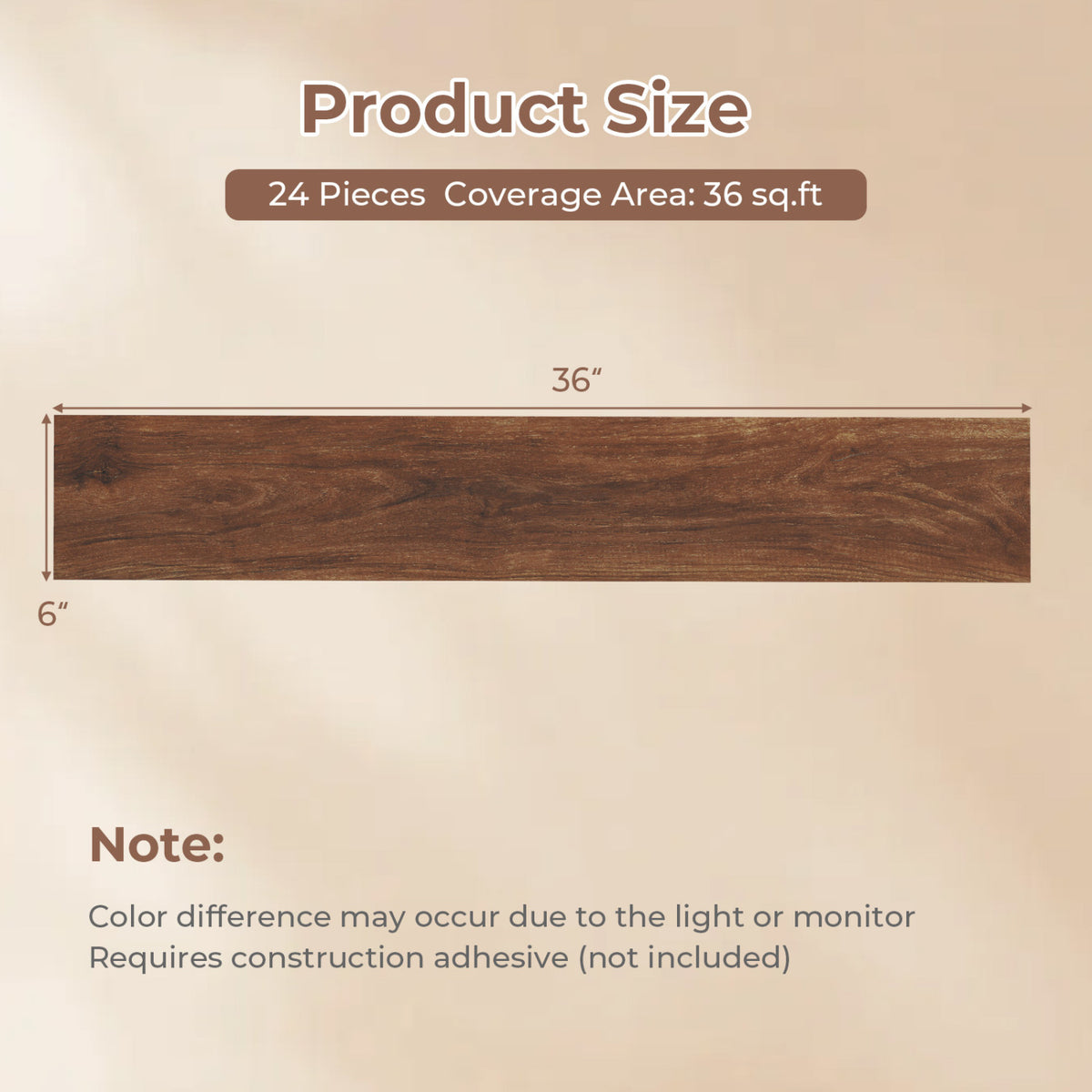 Floor Tile Vinyl Flooring Waterproof Vinyl Plank Flooring-Brown