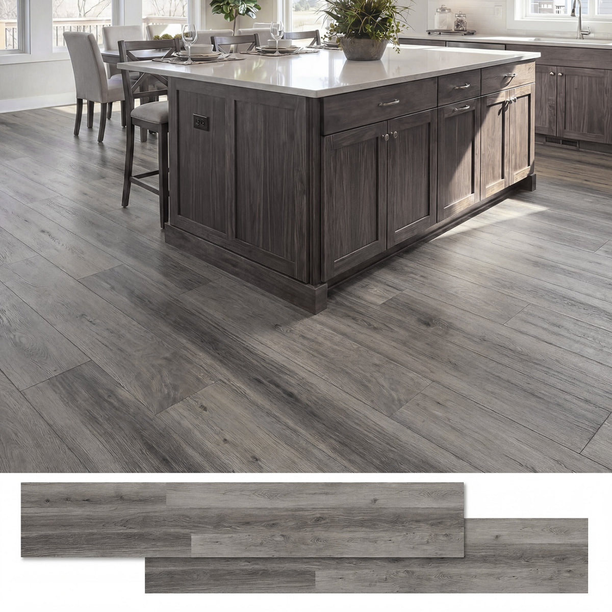 Floor Tile Vinyl Flooring Waterproof Vinyl Plank Flooring-Gray